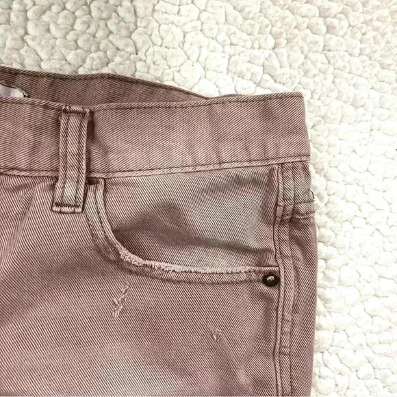 Free People Mauve Runaway Slouch Distress Raw Hem ButtonFly Denim Shorts Size 27 - Picture 4 of 14